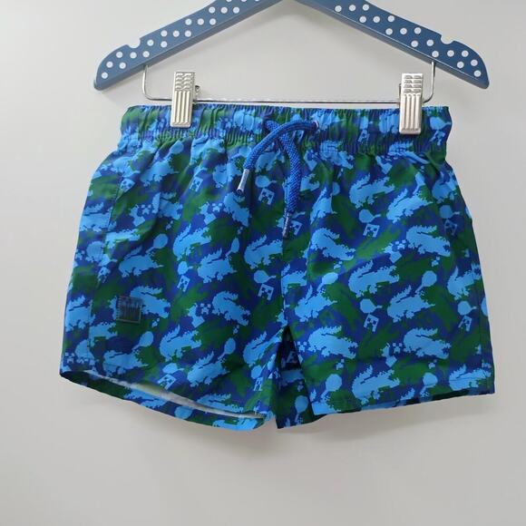 Lacoste Minecraft Creeper Swim Suit Boys Board Shorts Blue Green Pixel Art - Picture 1 of 11